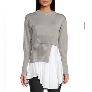 AvantLook Layered-Look Cropped Sweater & Shirt